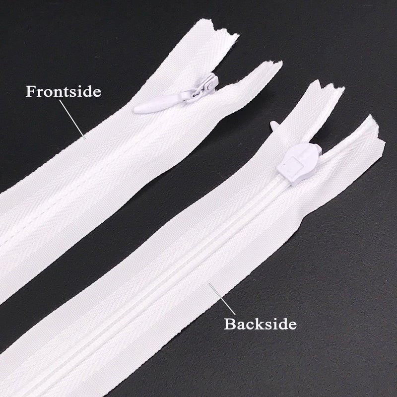 YUEDI 20PCS Nylon Invisible Zipper,Sewing for Handmade Garment/Bags/Home Textile,Tailor Sewer Crafter's Special(22 inch,White) - Image 3